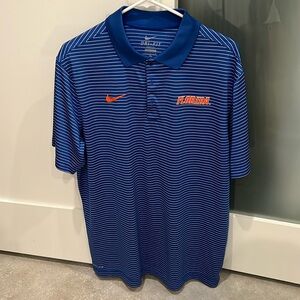 Nike - Men’s Sz. L Blue White Striped University of Florida Dri-Fit Polo